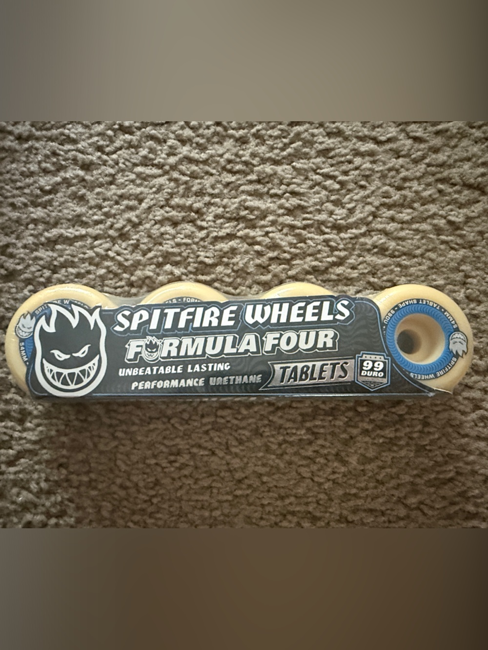 Spitfire Wheels Formula Four Skateboard Wheels - Cream and Blue